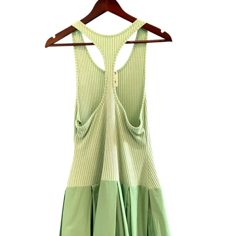 Free People Drops Of Venus Midi Dress Green Sz Medium Vacation Spring Summer NWT